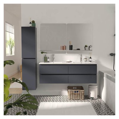 Meuble double+robinet+miroir+colonne SORRENTO MOB IN