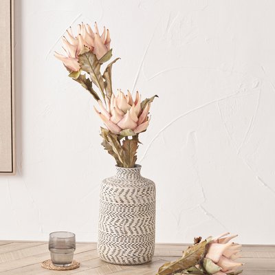 Set of 6 74cm Apricot Lotus Stems SO'HOME
