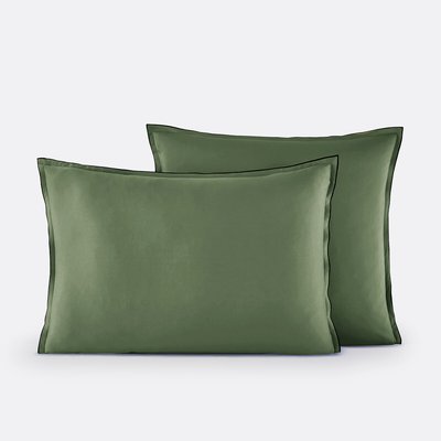 Kissenbezug Victor uni, vorgewaschener Baumwoll-Satin LA REDOUTE INTERIEURS