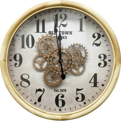 horloge murale mécanisme décorative en bois naturel RECOLLECTION
