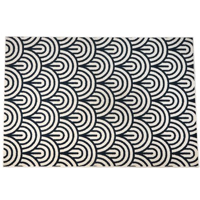 Tapis rectangulaire bleu et blanc 160x220cm WADIGA