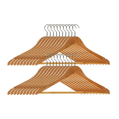Set of 20 Wooden Coat Hangers SO'HOME