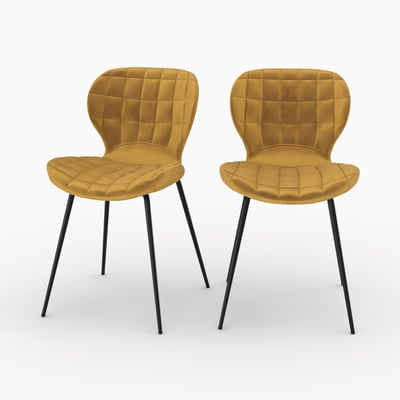 Lot de 2 chaises en velours - MAZZIA MAISON PAVANE