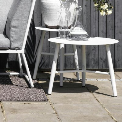 Table basse de jardin en aluminium blanc Ø 60 cm STOCKHOLM PIER IMPORT
