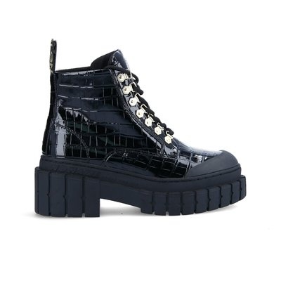 Boots Vernis Croco À Lacets Kross Low Boots NO NAME