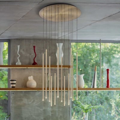 Suspension    lumière chaude  FILO IDEAL LUX