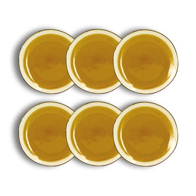Lot de 6 assiettes à dessert en grès 22cm, BALATA OGO LIVING