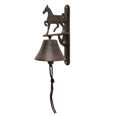 Cloche d'entrée en fonte marron cheval 16x11.5x22cm WADIGA