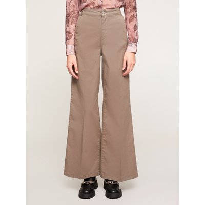 Pantalon wide leg en DRILL de coton stretch MOTIVI