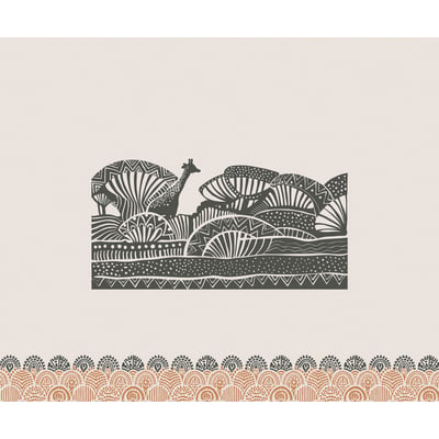 Papier peint panoramique Zarafah - ocre et noir, 336 x 280 cm LE PAPIERS DE NINON