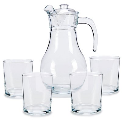 Coffret jus de fruit 4 verres + 1 carafe en verre WADIGA