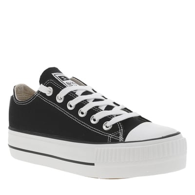 Baskets basses femme Bk noir à lacets plats BK