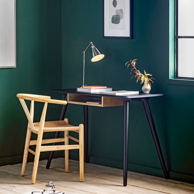 Morena Oak Desk with Shelf SO'HOME