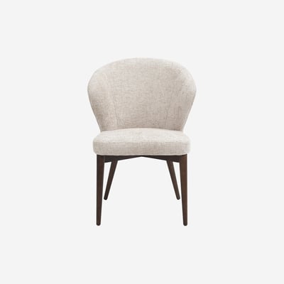 Lot de 2 chaises en tissu chenille et bois massif couleur noyer LURIS HABITAT