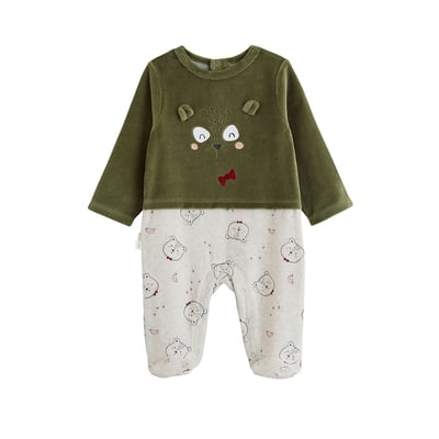Pyjama bébé en velours Pistache PETIT BEGUIN