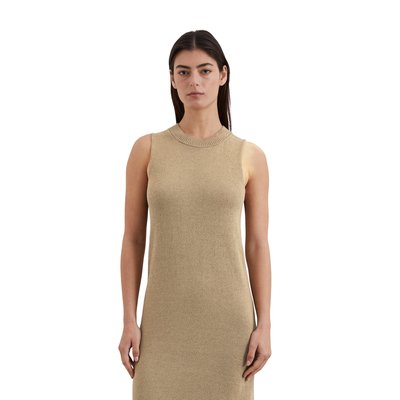 Robe en tricot sans manches slim en mélange de coton et de lin bio MARC O'POLO