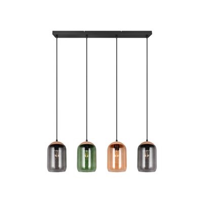 Suspension verre 4 lampes multicolores Cork TRIO