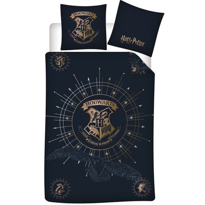 Parure de Lit Enfant Réversible Polycoton Poudlard HARRY POTTER