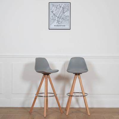 Tabourets scandinaves, lot de 2, TOBIAS HAPPY GARDEN
