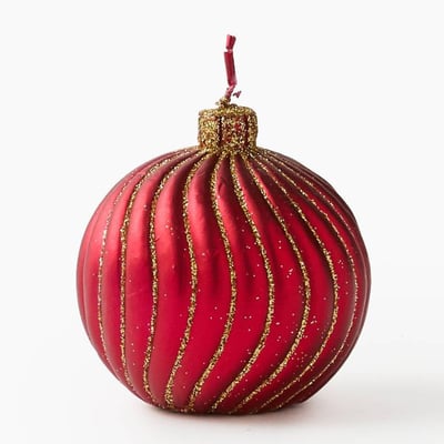 Bougie ronde striée, D6cm, en cire MONOPRIX
