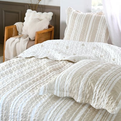 Couvre Lit Boutis Réversible Avec 2 Taies D'oreiller 65x65 DECORATIE