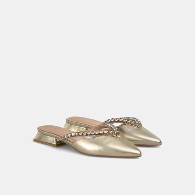 Chaussures plates à bout pointu avec des lanières de strass sur le dessus ALMA EN PENA