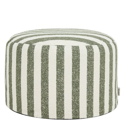 Pouf repose-pied rond en bouclette rayée Oeko-Tex® - MILANO ICON