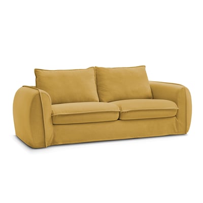 Canapé lit 3 places en tissu lisse couchage 140x194 cm, ARCHIMEDE BOBOCHIC