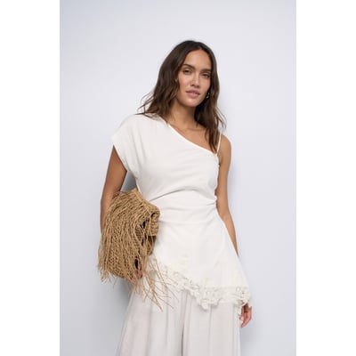 T-SHIRT ASYMÉTRIQUE AVEC DENTELLE SALSA JEANS