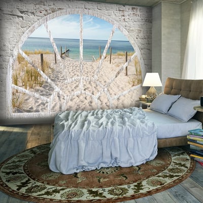 Papier peint intissé panoramique Paysage Window View - Beach EDEN