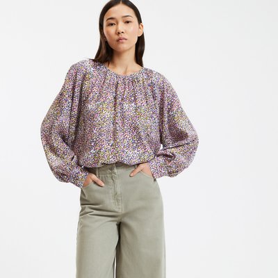 Printed Oversize Blouse with Crew Neck LA REDOUTE COLLECTIONS