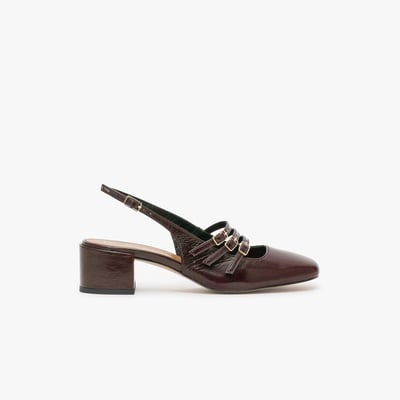 Escarpins La Redoute Creation - Simili Cuir Bordeaux - Taille 35 - Très Bon état - Talons 7cm