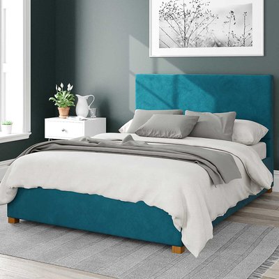 Garland Velvet Storage Ottoman Bed with Plain Upholstered Headboard ASPIRE