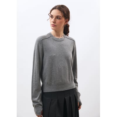 Pull manches longues en maille col rond HUMILITY