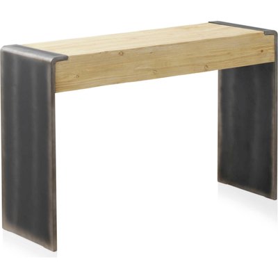 Console en bois d'abeto et côtés laqués effet métallisé RECOLLECTION