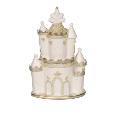 Tirelire Château beige et doré en résine 24 cm AMADEUS LES PETITS