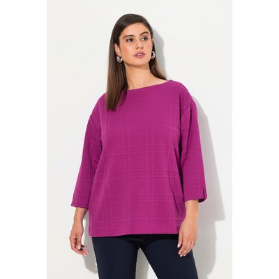 Sweat-shirt texturé, motif grands carreaux ULLA POPKEN