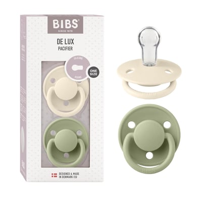 Lot de 2 sucettes de Lux- silicone en forme de cerise couleur Ivory/Sage, taille unique 0-36 mois Bibs