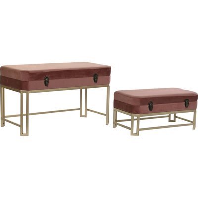 Banc en velours, métal, Glam (lot de 2) RECOLLECTION