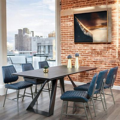 Table en céramique grise extensible design moderne LOMBARDIE PIER IMPORT