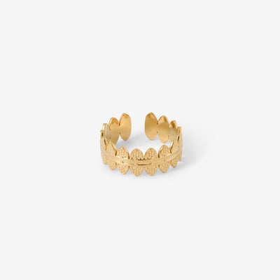 Bague martelée acier inoxydable doré BALABOOSTE