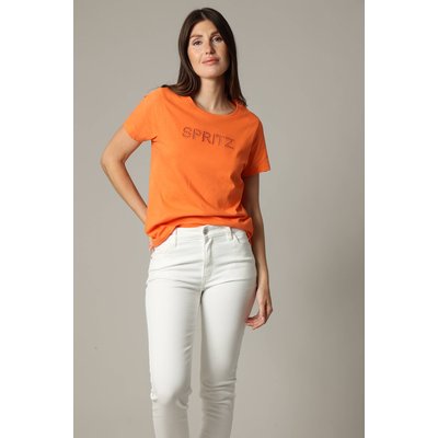 T-shirt col rond en jersey 100% coton avec application brodée SPRITZI DEELUXE