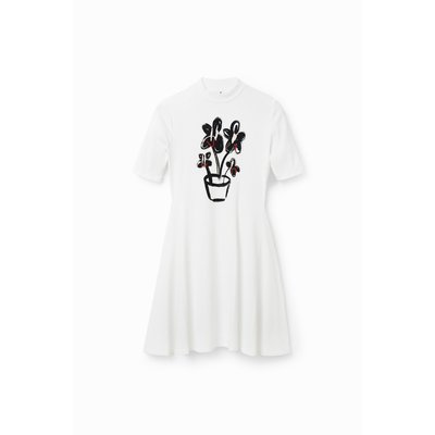 Robe patineuse courte plante - WHITE - L DESIGUAL