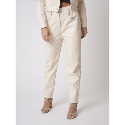 Pantalon taille haute simili cuir ceinture 2025