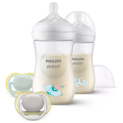 Lot de 2 biberons Nat response + 2 sucettes ultra air SCD837/11 PHILIPS AVENT