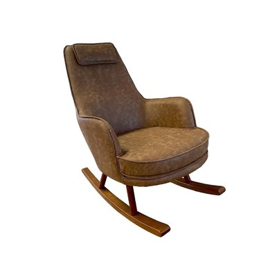 Fauteuil Rocking Chair en cuir syntétique - BOURBON MATHI DESIGN