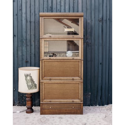 Vitrine modulable en bois brut Victoria N°1318 - Bon état DEBONGOUT