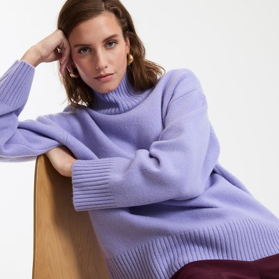 Pull col roulé en laine, grosse maille LA REDOUTE COLLECTIONS