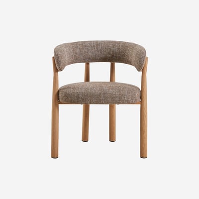 Lot de 2 chaises en tissu et métal finition chêne avec accoudoirs BRYNE HABITAT