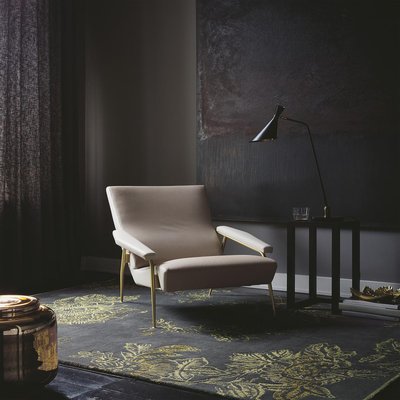 Tapis salon et chambre fait à la main en laine motif floral TONQUIN UN AMOUR DE TAPIS